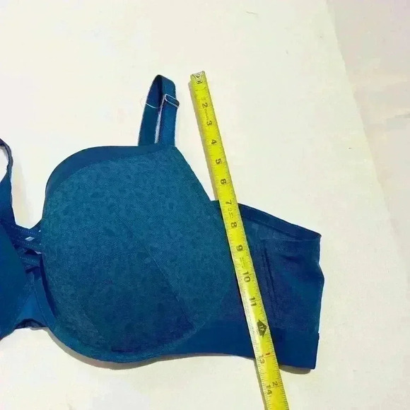 Torrid Curve Teal Cheetah Leopard Print Underwire Bombshell Bra Womens Size 50B - Picture 11 of 13